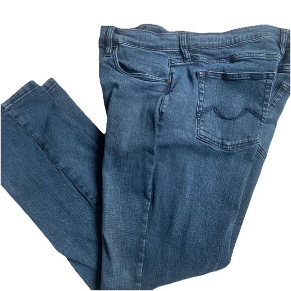 Urban Star Jeans Stretch Men's 38x32 Dark Blue Denim Pants Straight Leg Casual - Picture 2 of 6